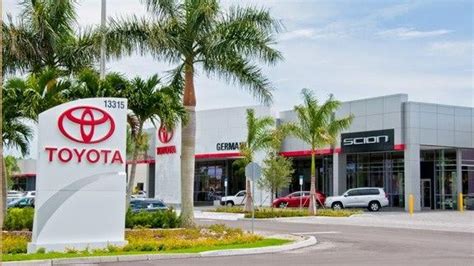 Germain toyota naples - Germain Toyota of Naples. 13315 N Tamiami Trail, Naples, FL 34110. View Dealer Inventory Get Directions. Find new and used cars at Germain Toyota of Naples. Located in Naples, FL, Germain Toyota of Naples is an Auto Navigator participating dealership providing easy financing.
